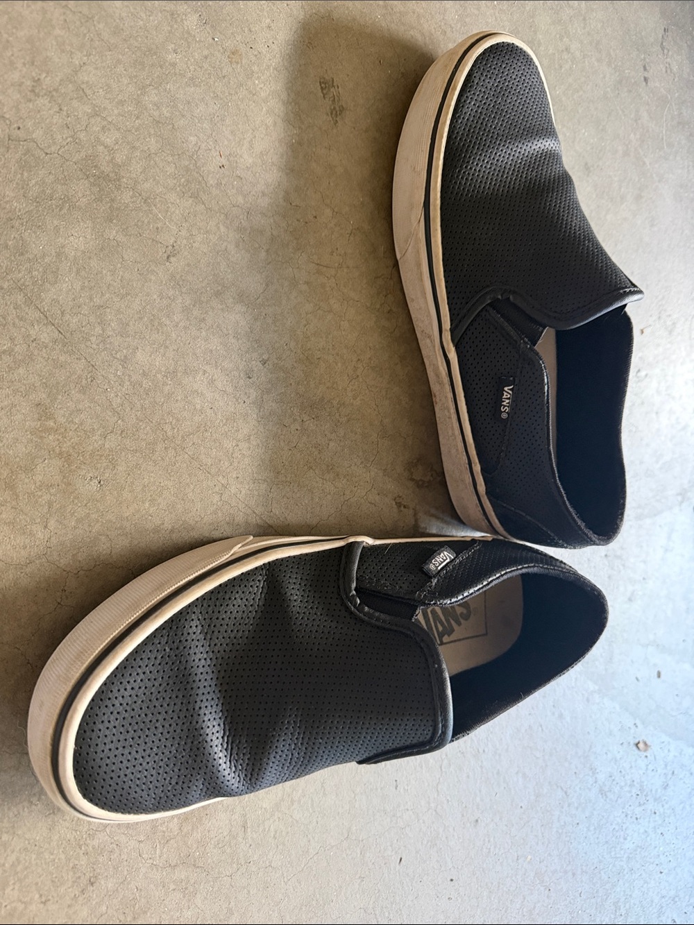 Vans Slip-On Loafers in Black with White Sole